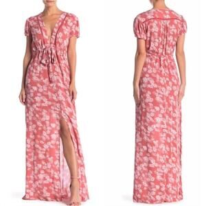 NWT WAYF Anthropologie Floral Maya Waist Tie Maxi Dress size XS
